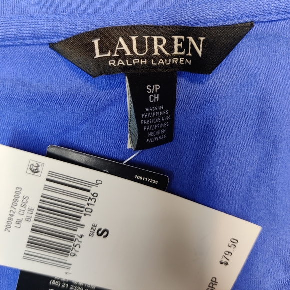 NWT Ralph Lauren blue quarter sleeve blouse size small - Picture 3 of 3